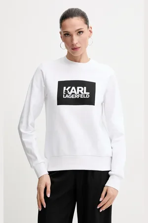 Karl Lagerfeld Bavlněná mikina dámská, barva, s potiskem, ASW20006