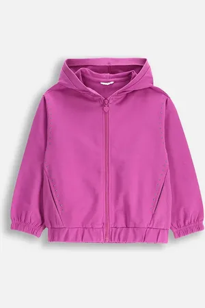 COCCODRILLO Dětská mikina barva, s kapucí, hladká, REBEL GIRL KIDS