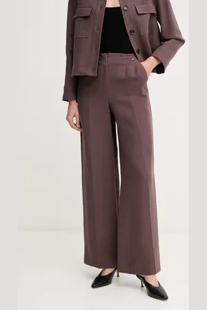 PEDRO DEL HIERRO Kalhoty s příměsí lnu barva, high waist, 7609762