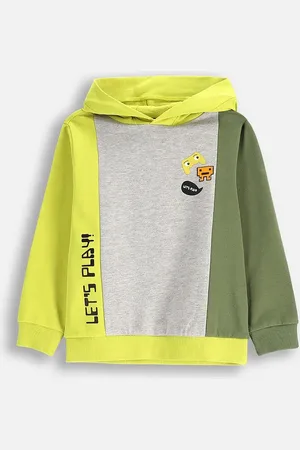 COCCODRILLO Dětská bavlněná mikina barva, s kapucí, s potiskem, GAMER BOY KIDS