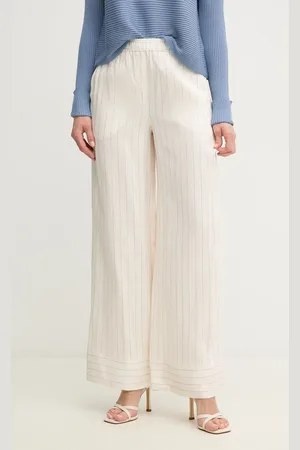 MARELLA Kalhoty s příměsí lnu COCCIO barva, high waist, 2513131134200
