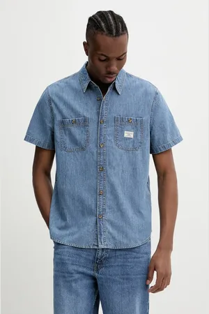 Guess Džínová košile pánská, barva, regular, s klasickým límcem, M5GH09 D5NY2
