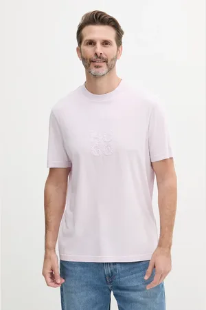 HUGO BOSS Bavlněné tričko pánské, barva, s aplikací, 50535284
