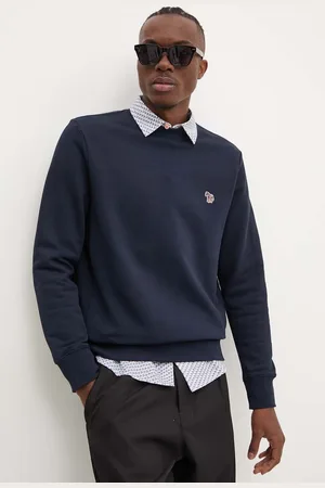 Paul Smith Bavlněná mikina pánská, tmavomodrá barva, hladká