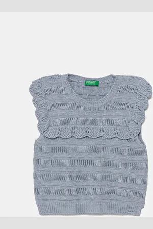 Benetton Dětská bavlněná vesta barva, 1077G100V