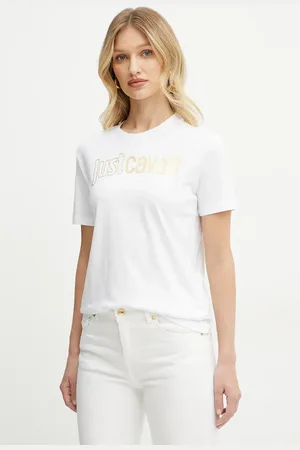 Roberto Cavalli Bavlněné tričko dámské, barva, 78PAHT05 CJ500