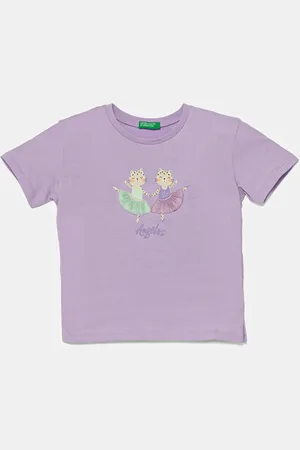 Benetton Dětské bavlněné tričko barva, 3I1XG10I4