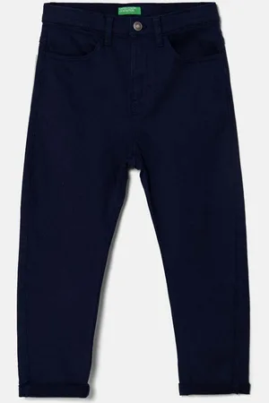 Benetton Dětské kalhoty tmavomodrá barva, hladké, 41HQCE036