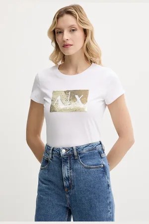 Armani Exchange Bavlněné tričko černá barva