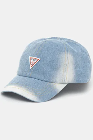 Guess Džínová baseballová čepice tmavomodrá barva, s aplikací, AW5288 COT01