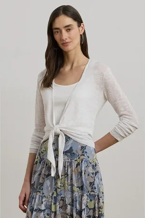 Ralph Lauren Lněný kardigan barva, 200963665