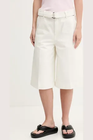 HUGO BOSS Bavlněné šortky dámské, barva, high waist, 50535348