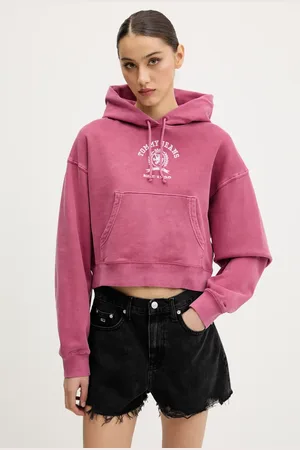 Tommy Hilfiger Bavlněná mikina dámská, barva, s kapucí, s aplikací, DW0DW20311