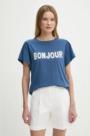Benetton Bavlněné tričko dámské, barva, 3LNSD109Z