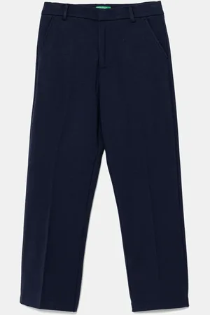 Benetton Dětské kalhoty tmavomodrá barva, 4U7FCF04H