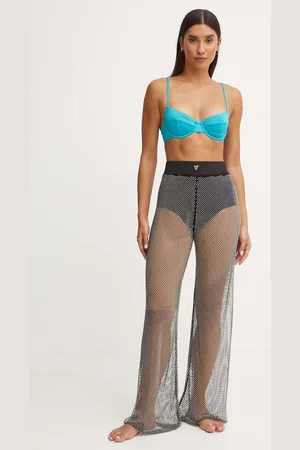 Guess Kalhoty dámské, barva, široké, high waist, E4YB00 KCDW0
