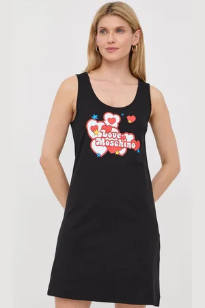 Moschino Bavlněné šaty barva, mini