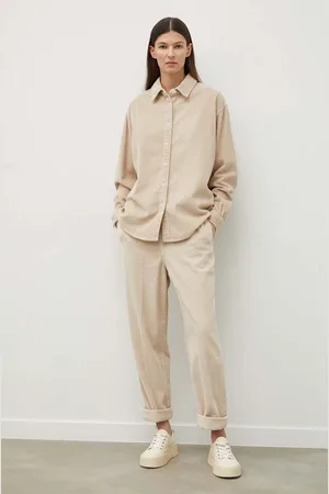 American Vintage Manšestrové kalhoty barva, high waist