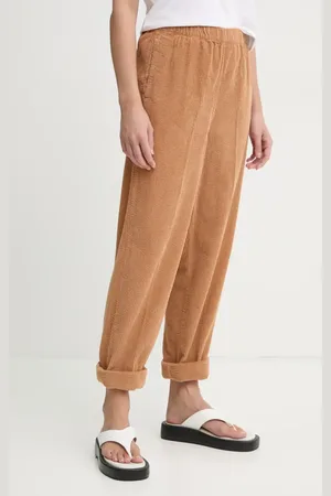 American Vintage Kalhoty dámské, barva, široké, high waist, PADO137E25