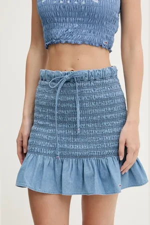Tommy Hilfiger Bavlněná sukně barva, mini, áčková, DW0DW20273