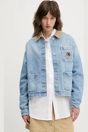 Tommy Hilfiger Džínová bunda barva, přechodná, DW0DW20568