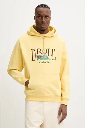 Drôle de Monsieur Bavlněná mikina Le Hoodie Tennis Court pánská, barva, s kapucí, s aplikací, G-HO176-CO127-LYL
