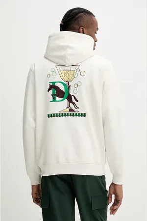 Drôle de Monsieur Bavlněná mikina Le Hoodie Polo pánská, barva, s kapucí, s aplikací, G-HO178-CO200-OW