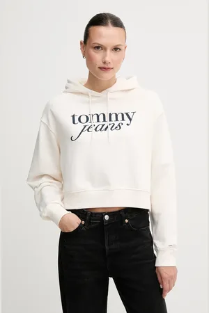 Tommy Hilfiger Bavlněná mikina dámská, barva, s kapucí, s potiskem, DW0DW20306