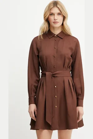 Guess Šaty s příměsí lnu GRETA barva, mini, 5GGK36 7316A