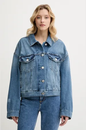 Pinko Džínová bunda barva, přechodná, oversize, 104644 A2E1