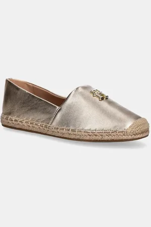 Tommy Hilfiger Kožené espadrilky TH LOGO METALLIC LEATHER ESPAD barva, FW0FW08652