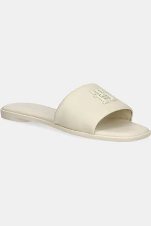 Tommy Hilfiger Kožené pantofle TH LOGO HARDWARE LEATHER MULE dámské, barva, FW0FW08806