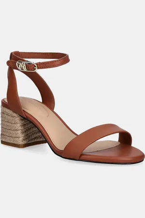 Tommy Hilfiger Kožené sandály LEATHER ANKLE STRAP ESPAD SANDAL barva, FW0FW08533