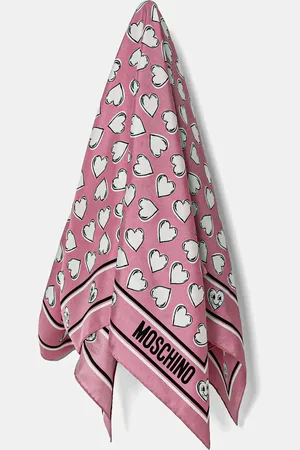 Moschino Hedvábný šátek růžová barva, M3211 3549