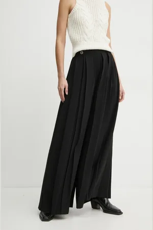 Twin-Set Kalhoty dámské, barva, široké, high waist, 242TT2172