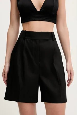 HUGO BOSS Vlněné šortky dámské, barva, high waist, 50537634