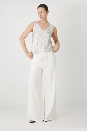 MEDICINE Kalhoty s příměsí lnu barva, medium waist