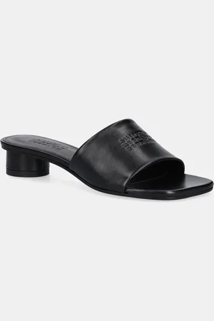 Maison Margiela Kožené pantofle dámské, barva, na podpatku, S66WP0109