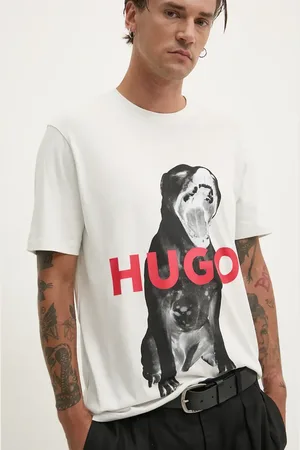 HUGO BOSS Bavlněné tričko barva, s potiskem, 50523979