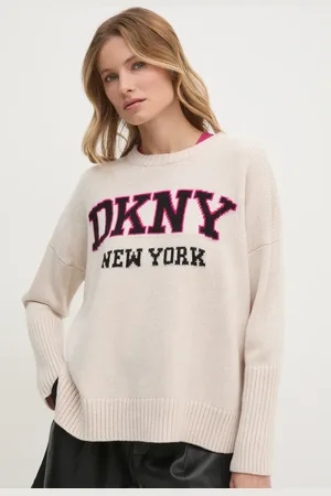 DKNY Svetr dámský, šedá barva, lehký, DJ4R0362