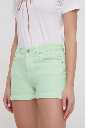 Pepe Jeans Džínové šortky STRAIGHT SHORT HW dámské, barva, hladké, high waist, PL801108YH1