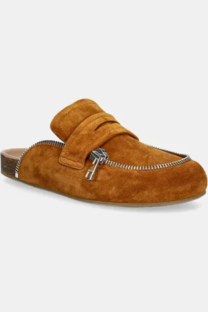 J.W.Anderson Semišové pantofle Biker Loafer dámské, barva, LF0071 LA0240 640