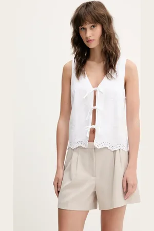 Hollister Lněná vesta barva, jednořadá, KI340-5068