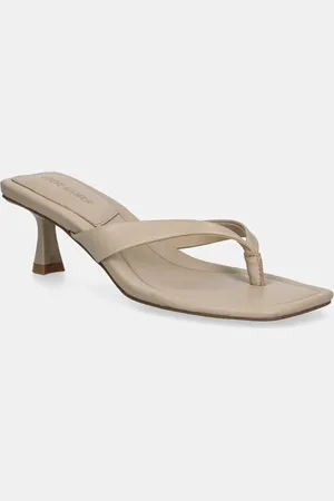 Steve Madden Kožené žabky Heyley dámské, barva, na podpatku, SM11003831