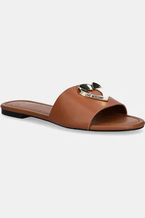 Moschino Kožené pantofle dámské, barva, JA28161G0MIA0201