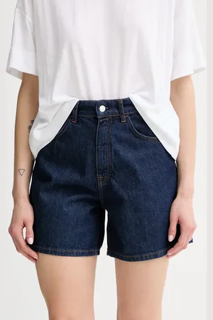 Marc O’ Polo Kraťasy dámské, tmavomodrá barva, high waist, 5000006745