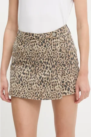 ANSWEAR Džínová kalhotová sukně dámská, barva, vzorovaná, high waist