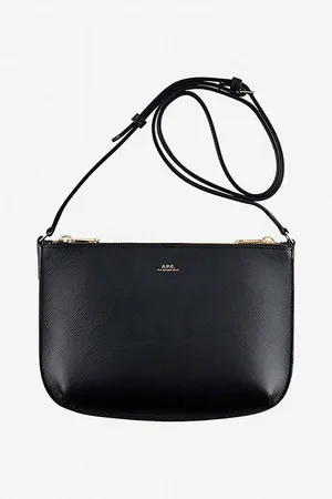 A.P.C. Kožená kabelka Sac Sarah PXBJQ-F61404 BLACK barva