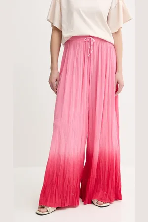 Pinko Bavlněné kalhoty dámské, barva, široké, high waist, 104756 A2G4