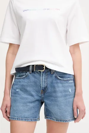 Pepe Jeans Bavlněné riflové kraťasy REGULAR SHORT HW MABLE dámské, barva, medium waist, PL801188IC6